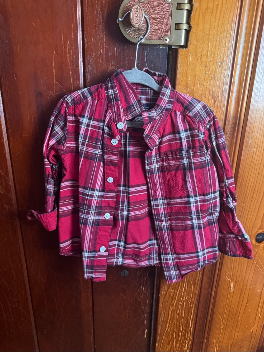 The Children's Place Red Plaid Button-Front Shirt